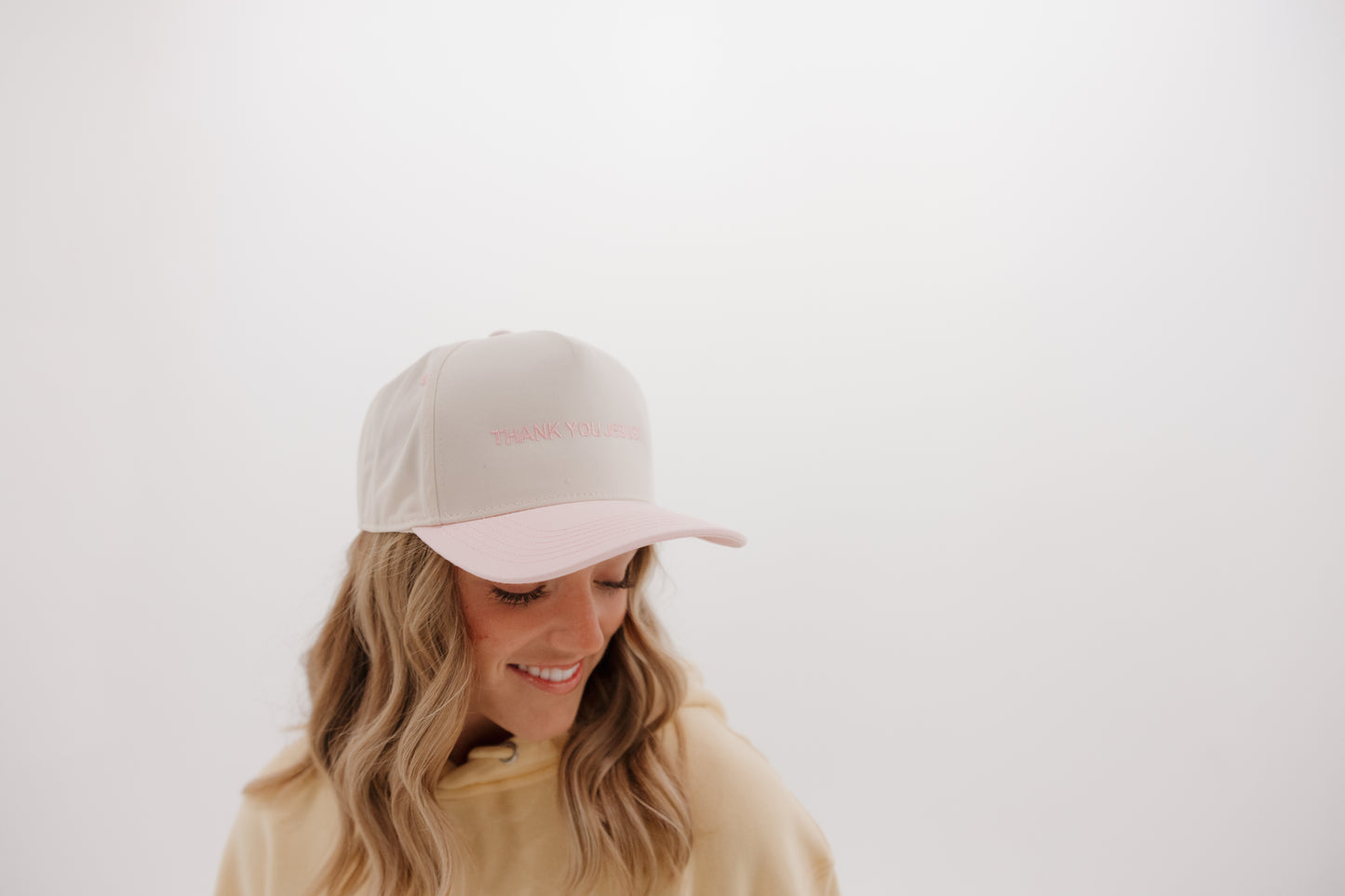 ANNIVERSARY TRUCKER HAT - TAN & PINK